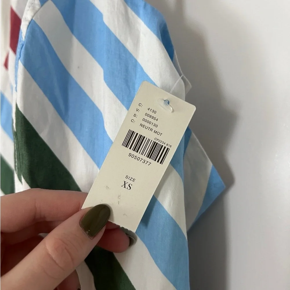 Anthropologie Blue, Green, and Red Striped Dress - Picture 7 of 8